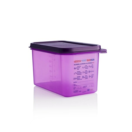 Araven ALLERGEN AIRTIGHT CONTAINER GN1/4, 4, 5qt PURPLE, 10 1/2" X 6 3/8" X 6" 61392